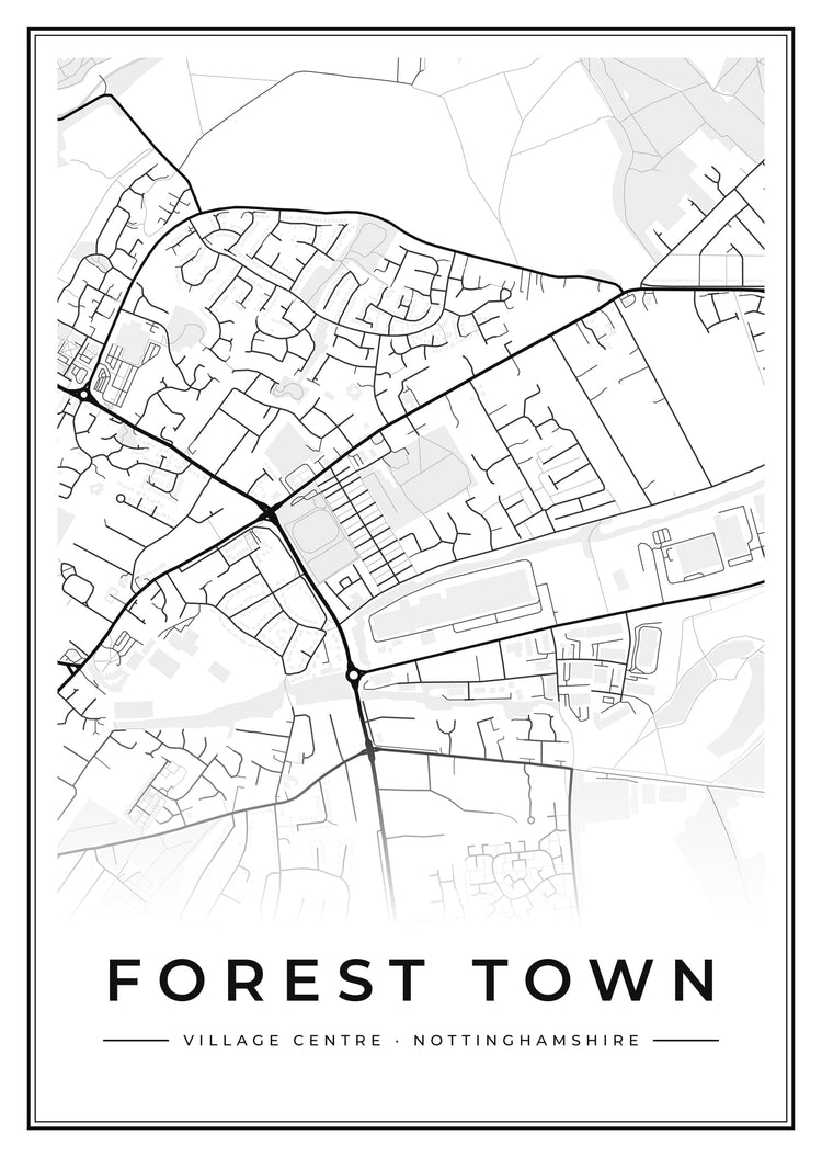 Forest Town Village Centre Street Map Poster