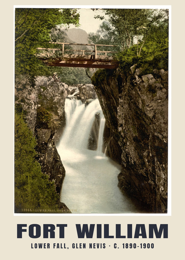 Lower fall, Glen Nevis, Fort William, c. 1890–1900 Heritage Print