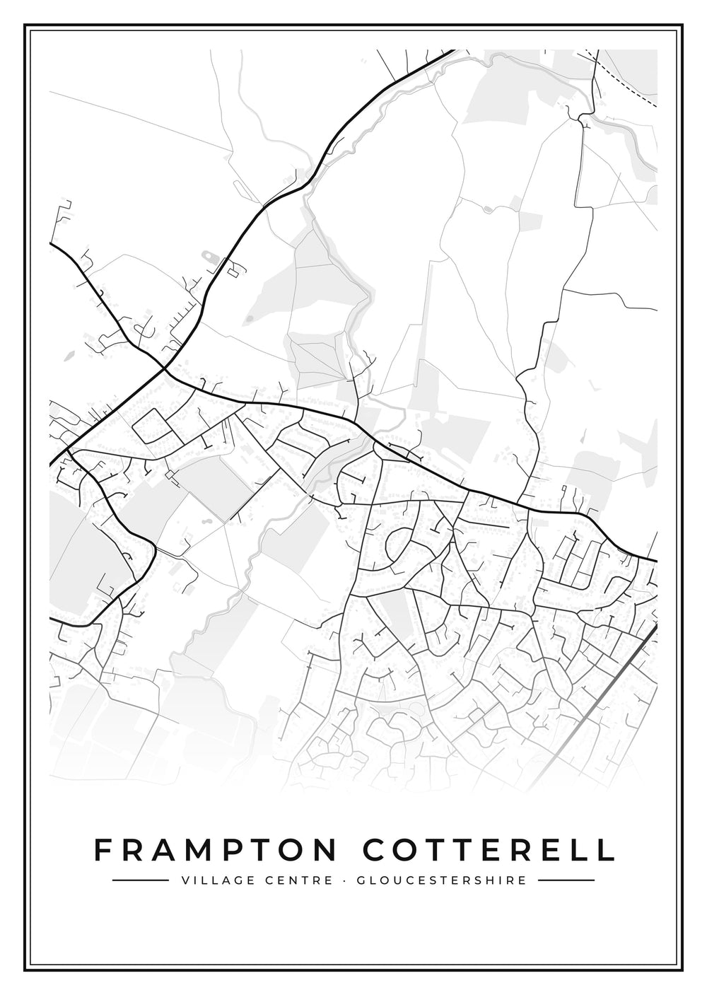 Frampton Cotterell Village Centre Street Map Poster