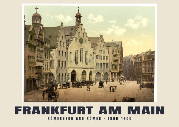Römerberg and Römer, Frankfurt am Main — 1890–1900 · Vintage photochrom print