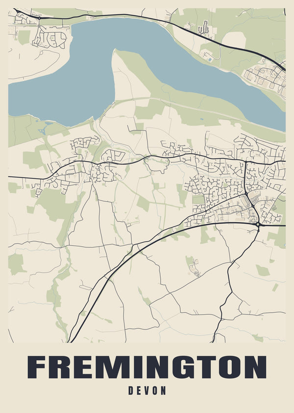Fremington Street Map Poster