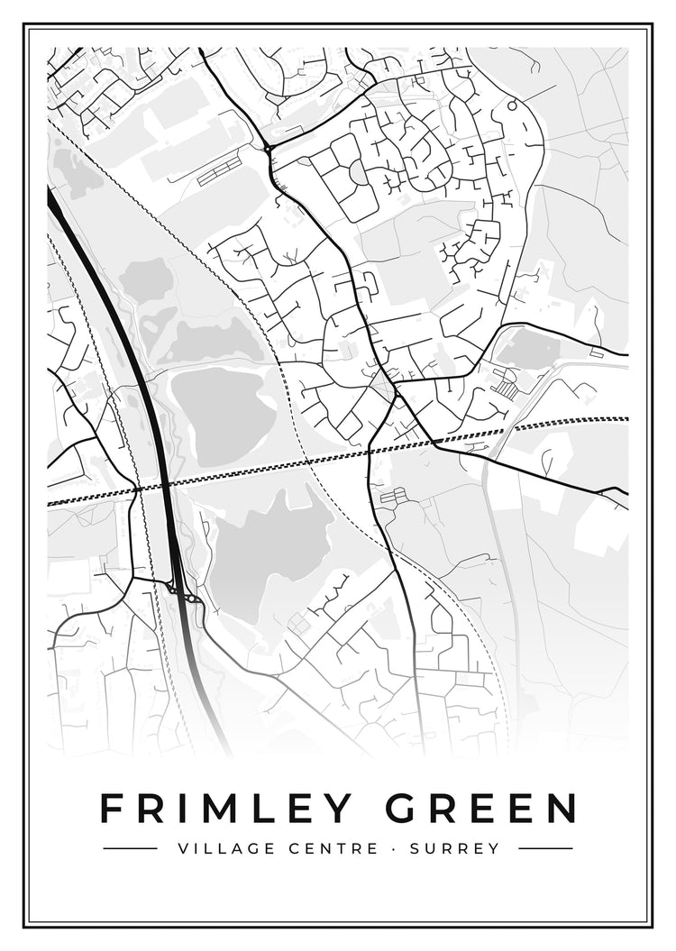 Frimley Green Village Centre Street Map Poster