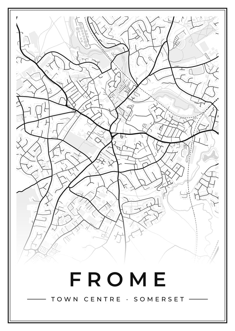 Frome Town Centre Street Map Poster
