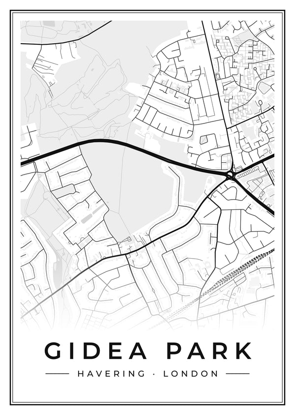 Gidea Park Street Map Poster