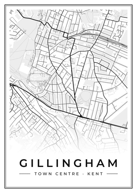Gillingham Town Centre Street Map Poster