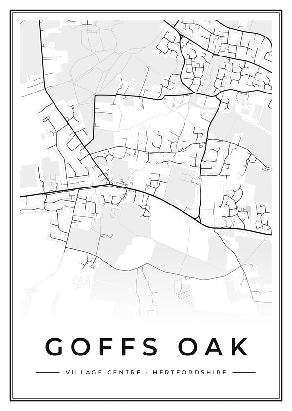 Goffs Oak Village Centre Street Map Poster