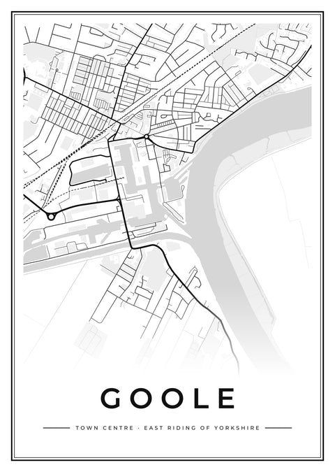 Goole Town Centre Street Map Poster