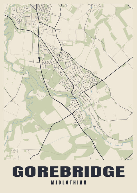 Gorebridge Street Map Poster
