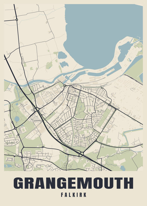 Grangemouth Street Map Poster