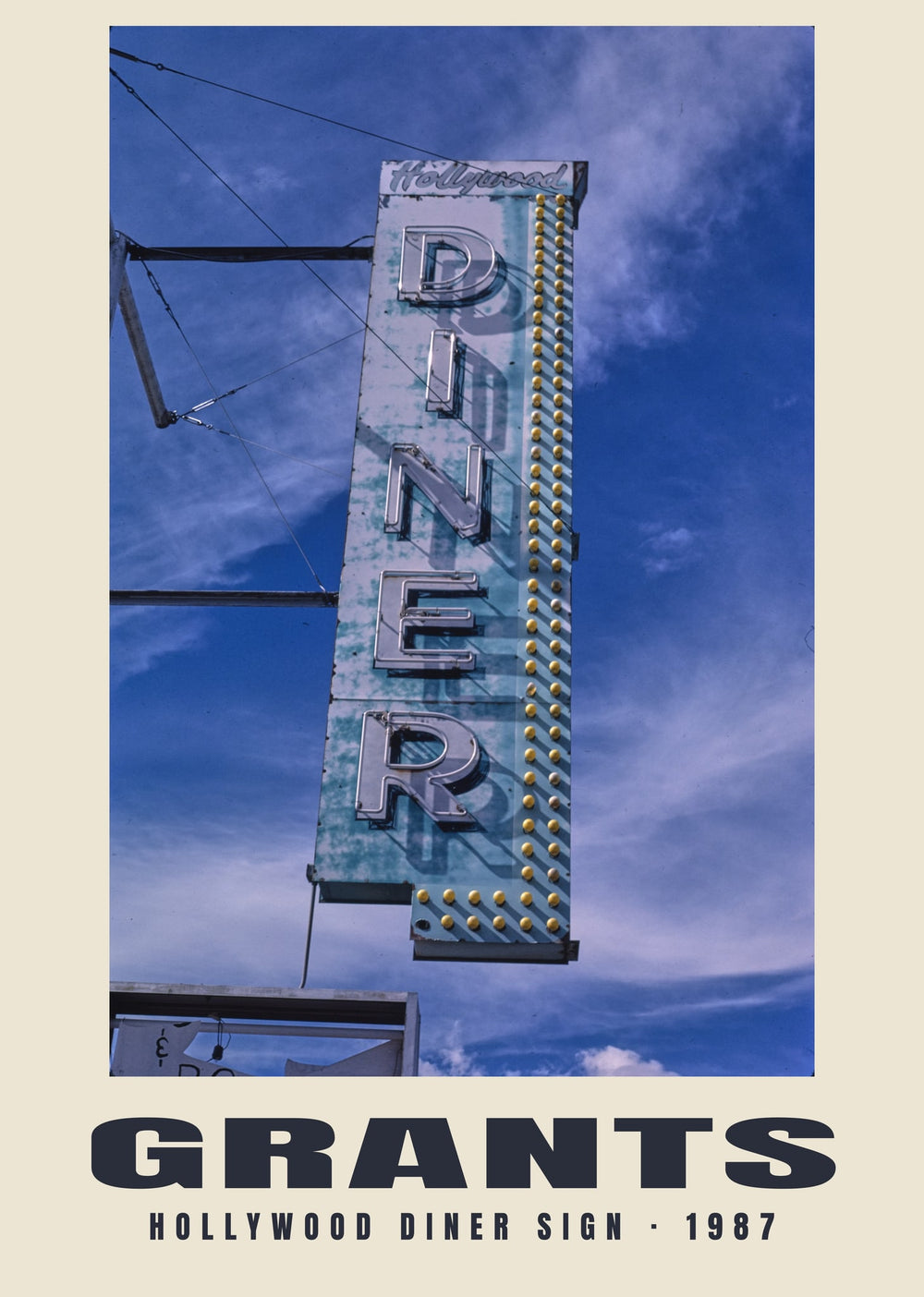 Hollywood Diner Sign, Grants, New Mexico — 1987 · Historic photograph print