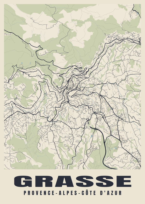 Grasse Street Map Poster