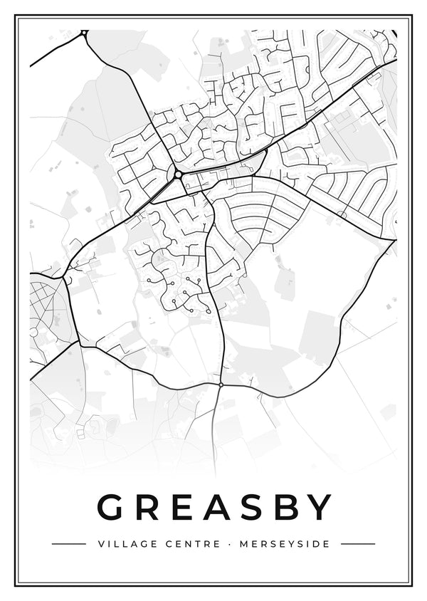 Greasby Village Centre Street Map Poster