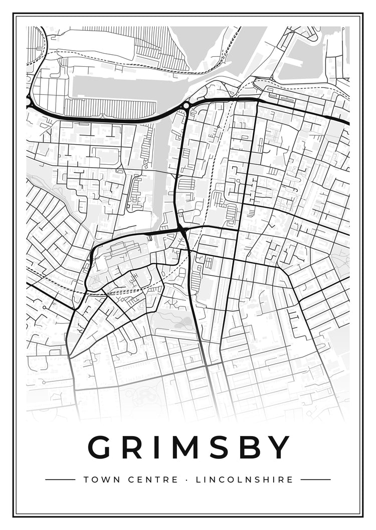 Grimsby Town Centre Street Map Poster