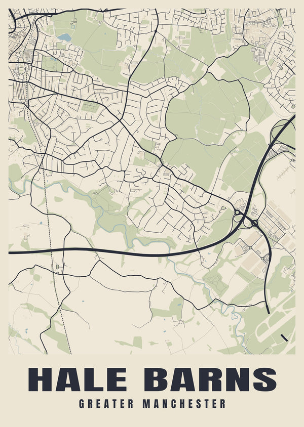 Hale Barns Street Map Poster