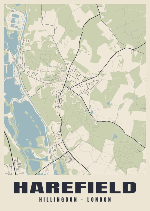 Harefield Heritage Street Map Poster