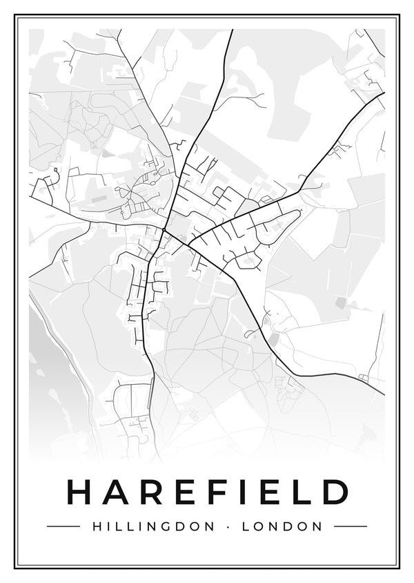 Harefield Street Map Poster