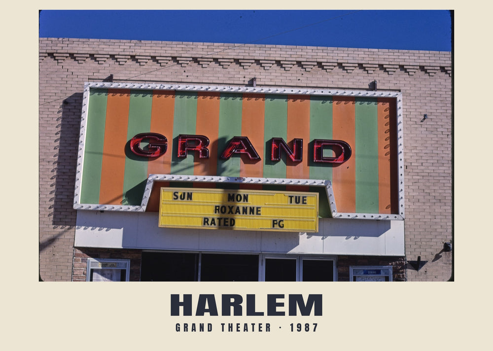 Grand Theater, Main Street, Harlem, Montana — 1987 · Historic photograph print