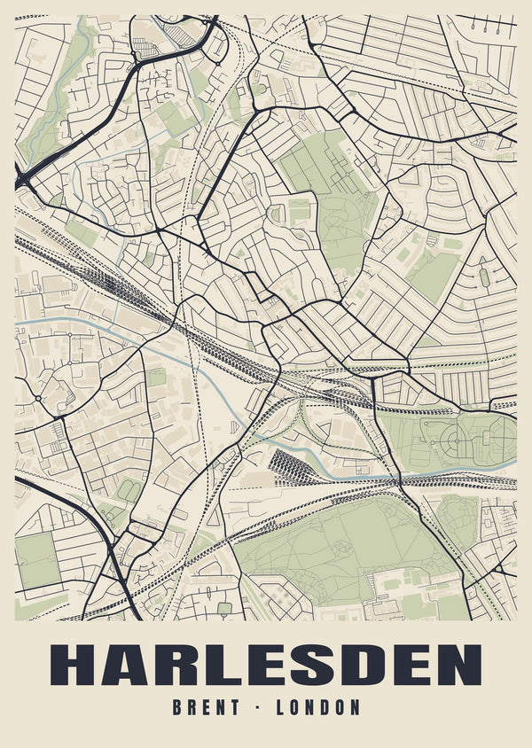 Harlesden Heritage Street Map Poster