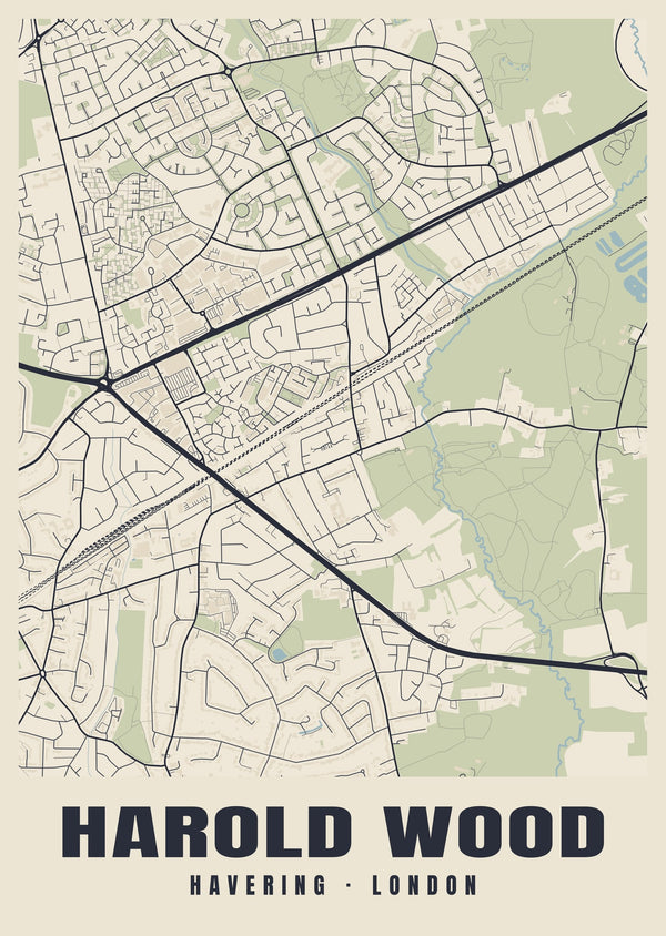 Harold Wood Heritage Street Map Poster