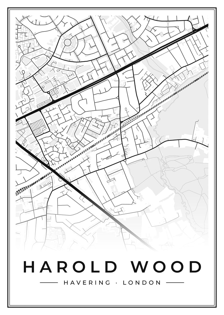 Harold Wood Street Map Poster
