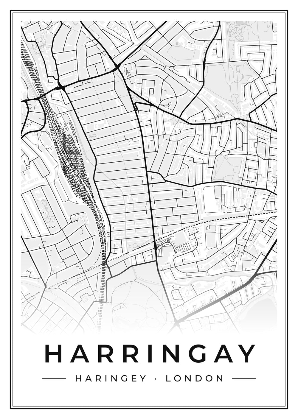 Harringay Street Map Poster