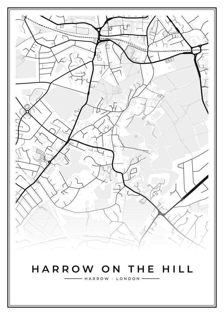 Harrow on the Hill Street Map Poster