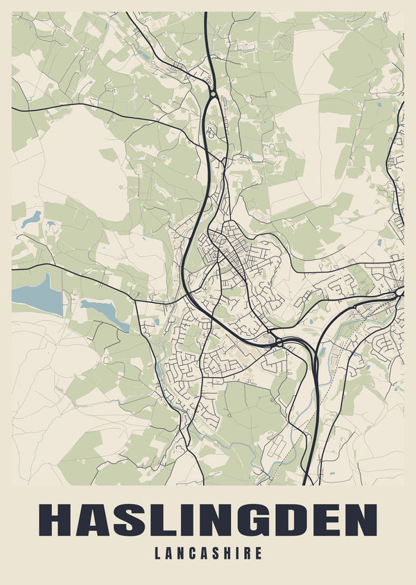 Haslingden Street Map Poster