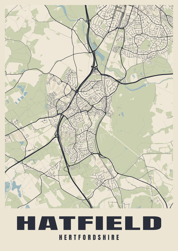 Hatfield Street Map Poster
