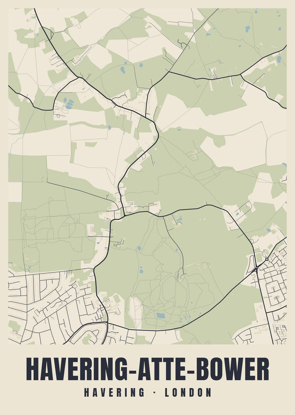 Havering-atte-Bower Heritage Street Map Poster