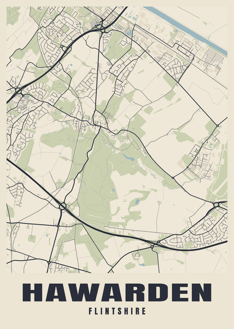 Hawarden Street Map Poster