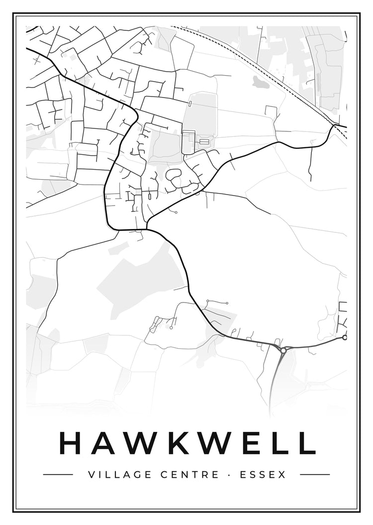 Hawkwell Village Centre Street Map Poster
