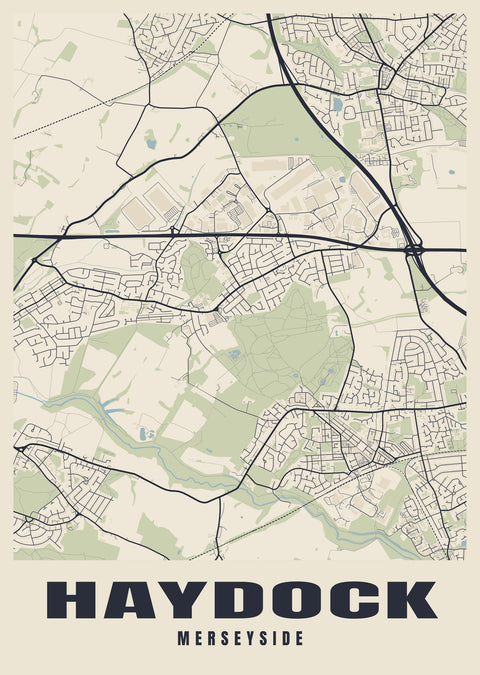 Haydock Street Map Poster