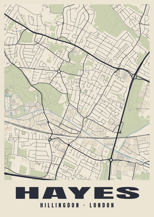 Hayes Heritage Street Map Poster