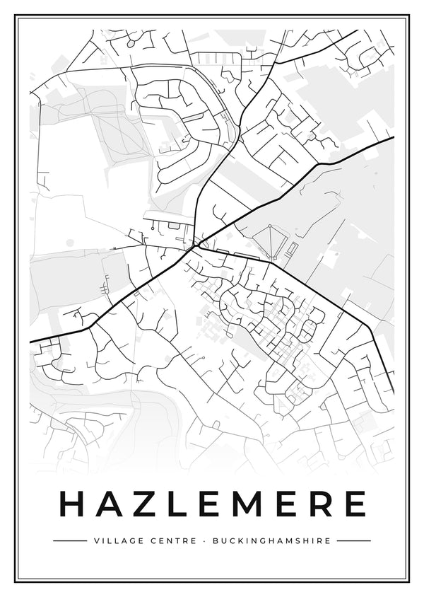 Hazlemere Village Centre Street Map Poster