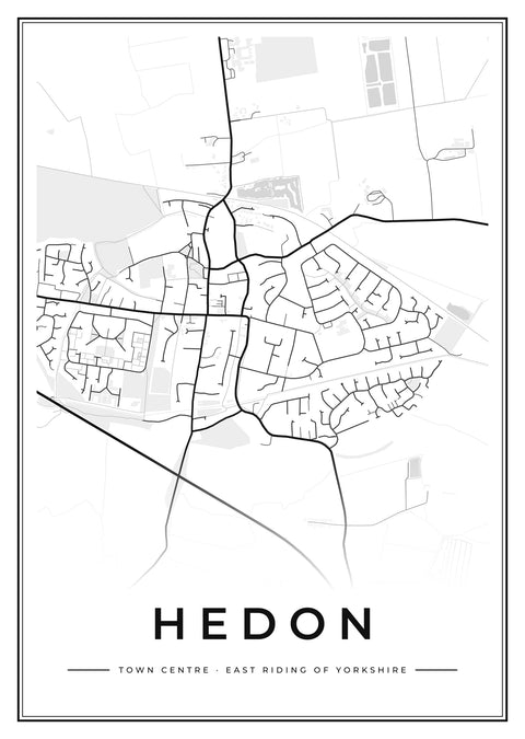 Hedon Town Centre Street Map Poster