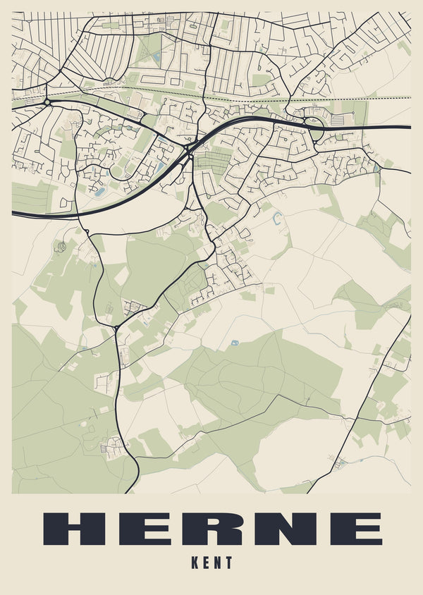 Herne Street Map Poster