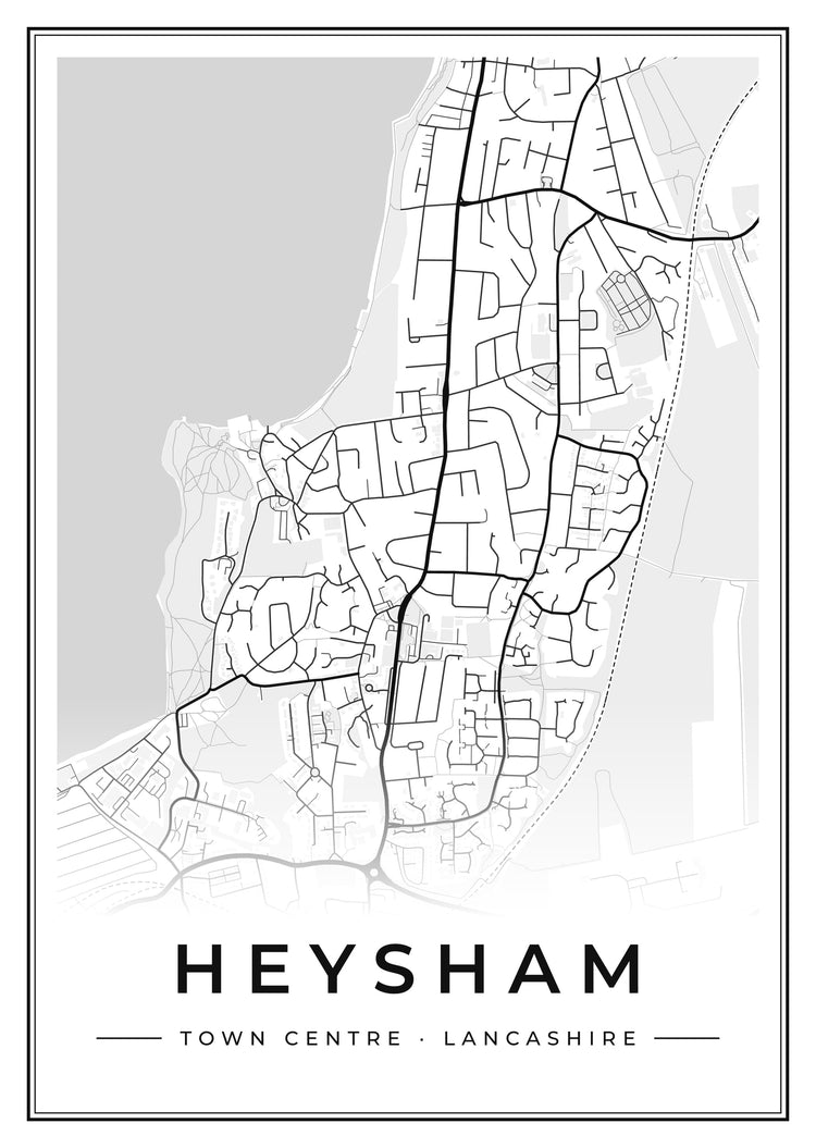 Heysham Town Centre Street Map Poster