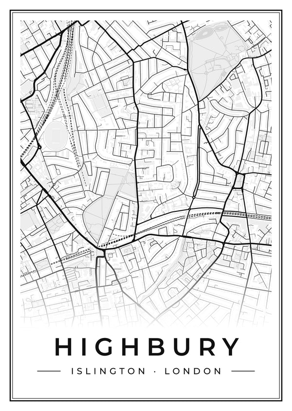 Highbury Street Map Poster