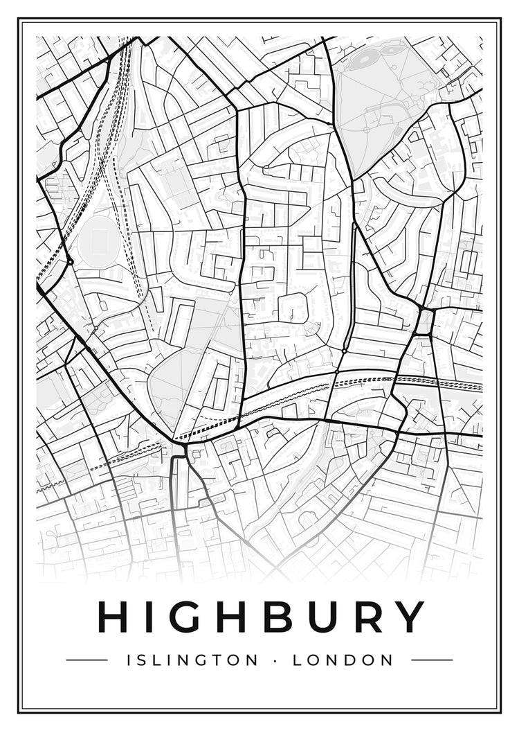 Highbury Street Map Poster