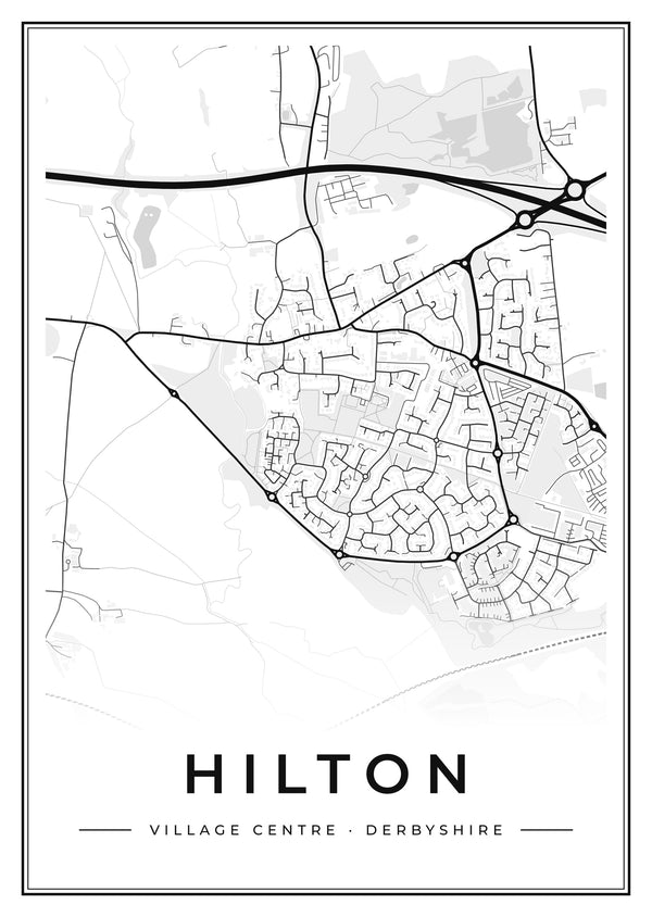 Hilton Village Centre Street Map Poster