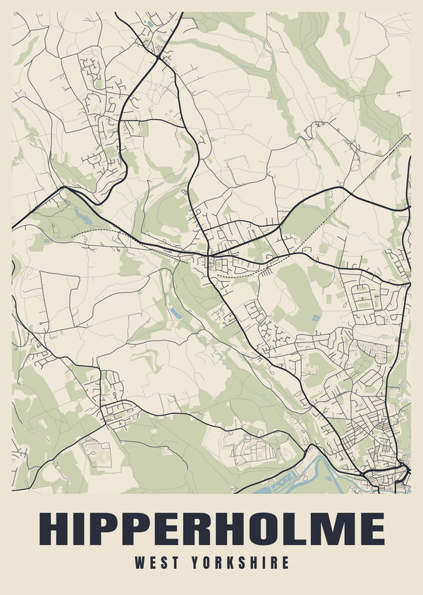 Hipperholme Street Map Poster