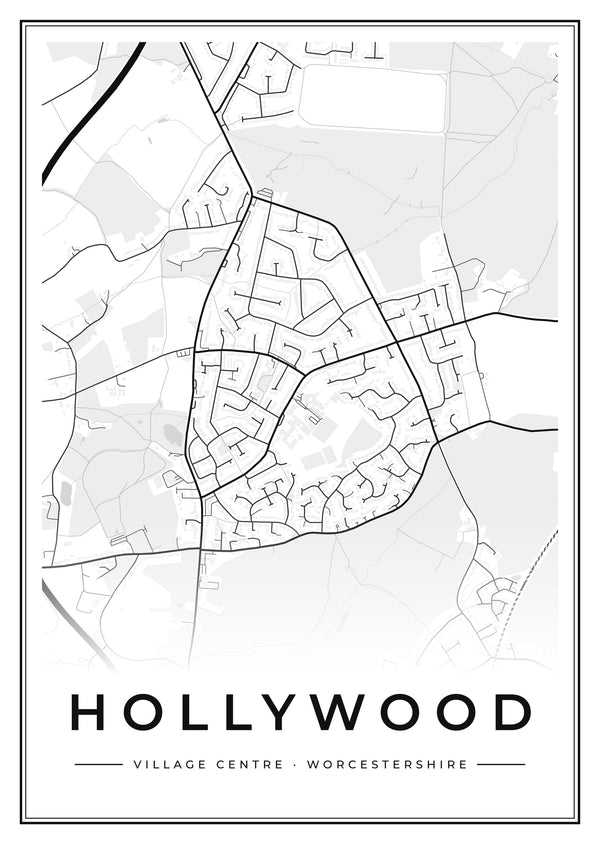 Hollywood Village Centre Street Map Poster