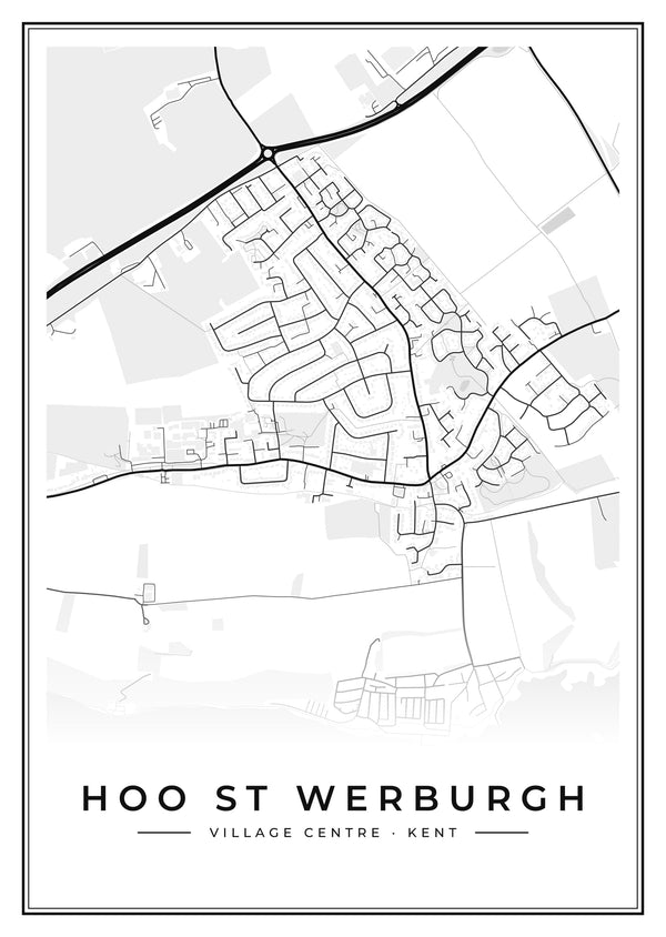 Hoo St Werburgh Village Centre Street Map Poster