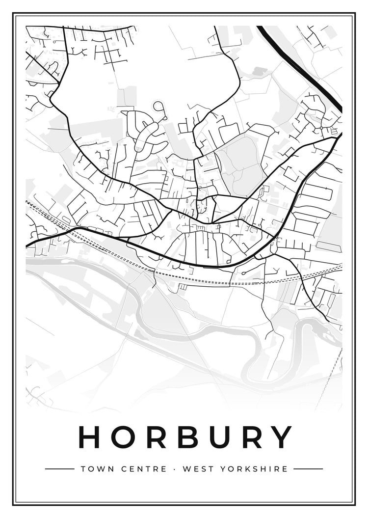 Horbury Town Centre Street Map Poster