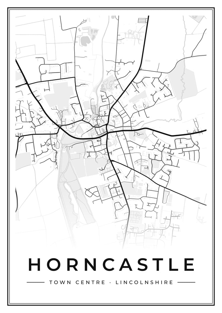 Horncastle Town Centre Street Map Poster