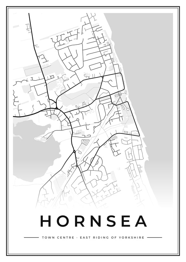 Hornsea Town Centre Street Map Poster