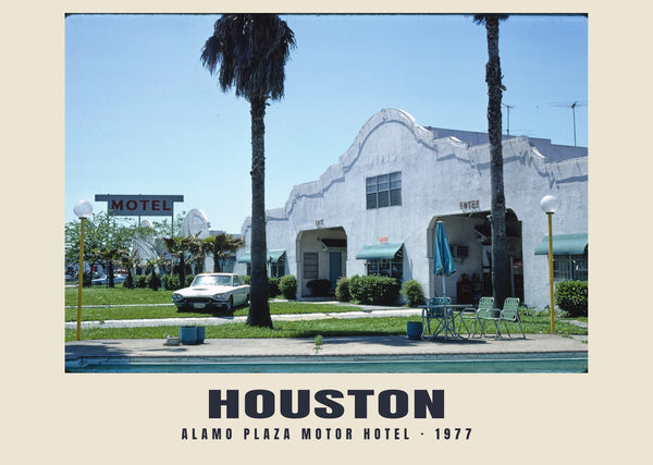 Alamo Plaza Motor Hotel, Houston, Texas — 1977 · Historic photograph print