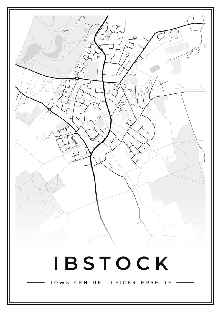 Ibstock Town Centre Street Map Poster