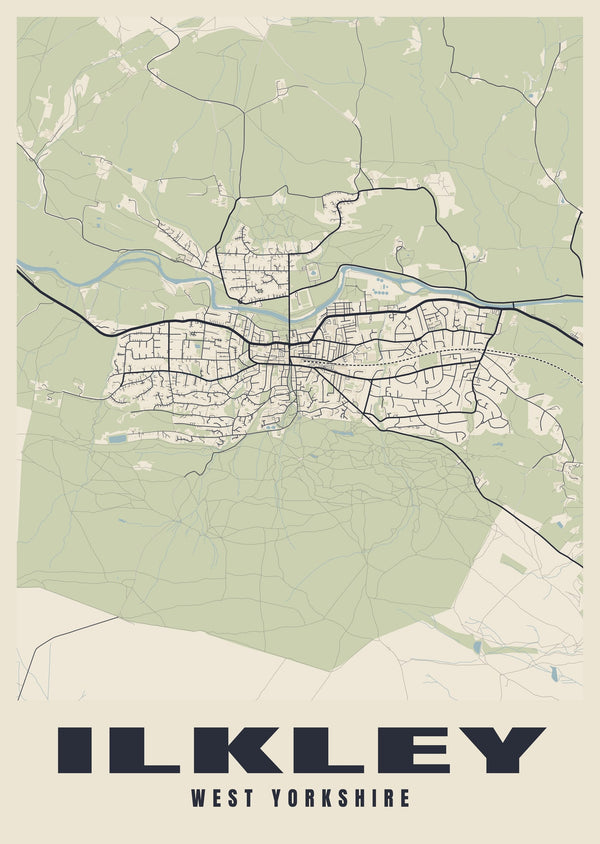 Ilkley Street Map Poster
