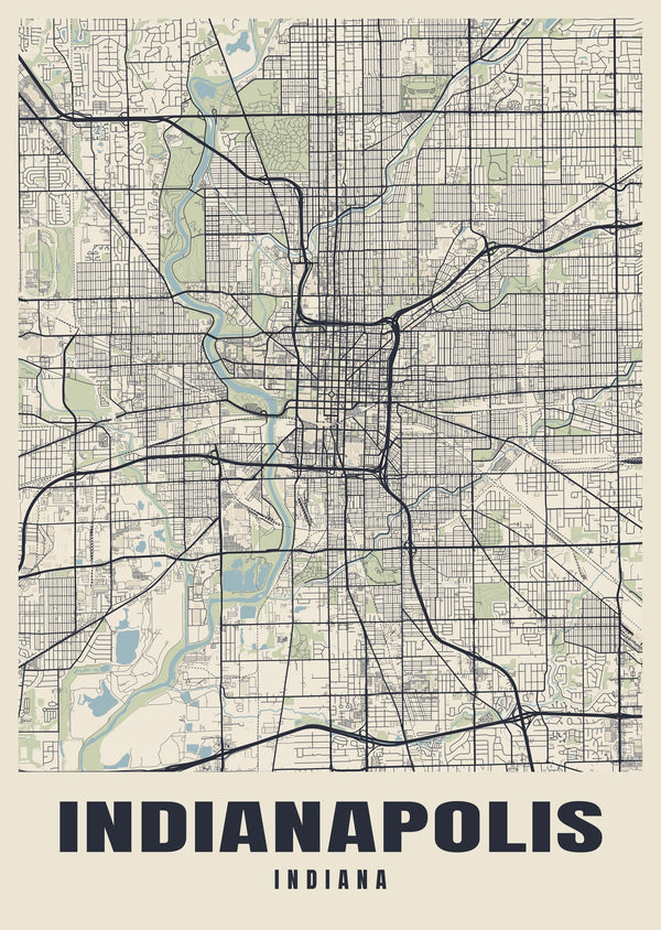 Indianapolis Street Map Poster